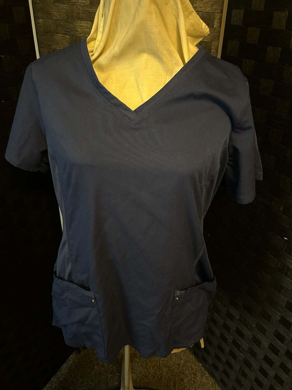 Healing Hands Scrub Set Navy Blue Top Size L and Pants Size LT